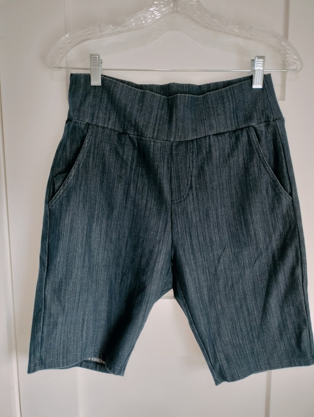 Agnes & Dora Dark Denim-Style Pull-On Bermuda Shorts